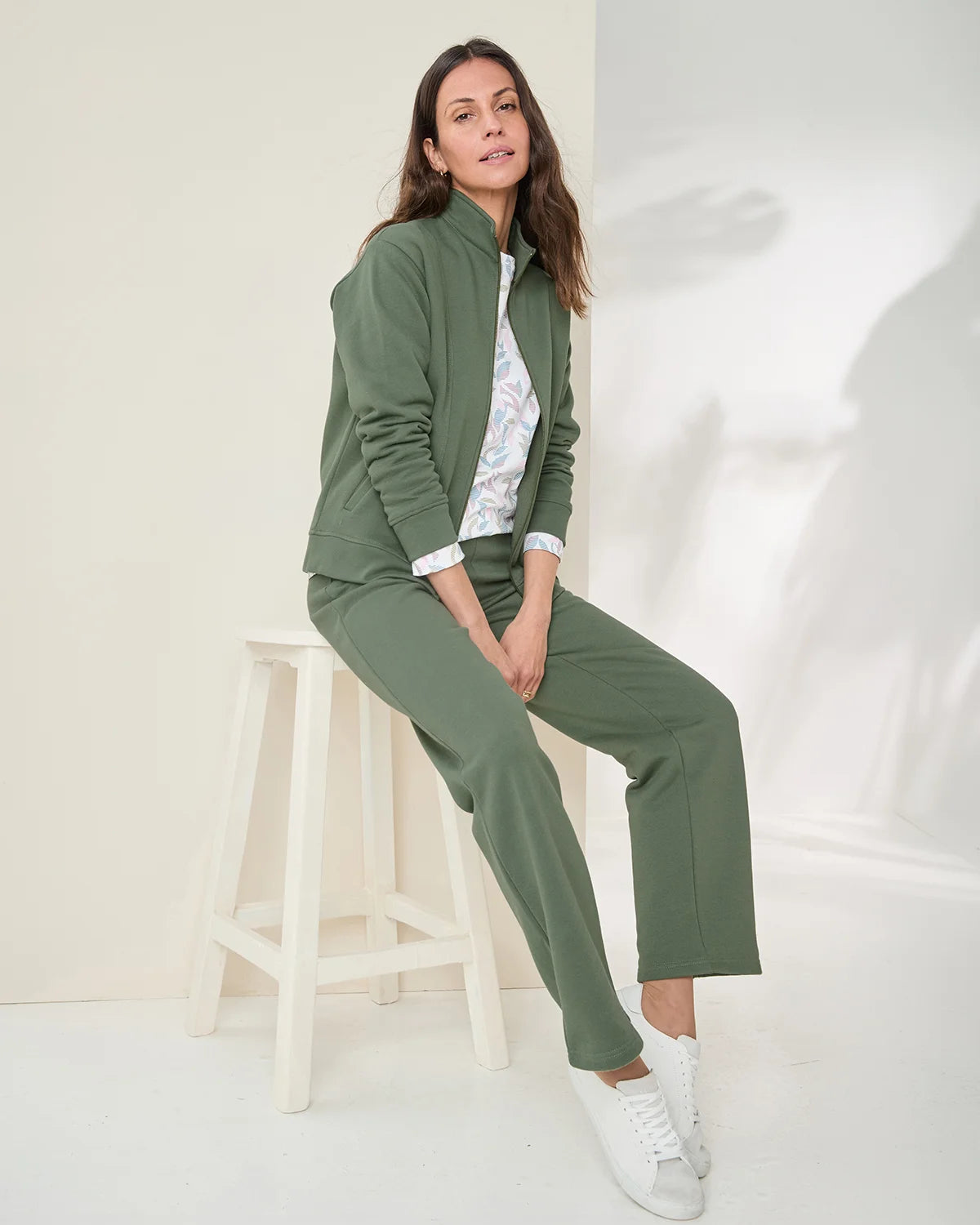 Taylor Cotton Mix Leisure Cardigan - Green