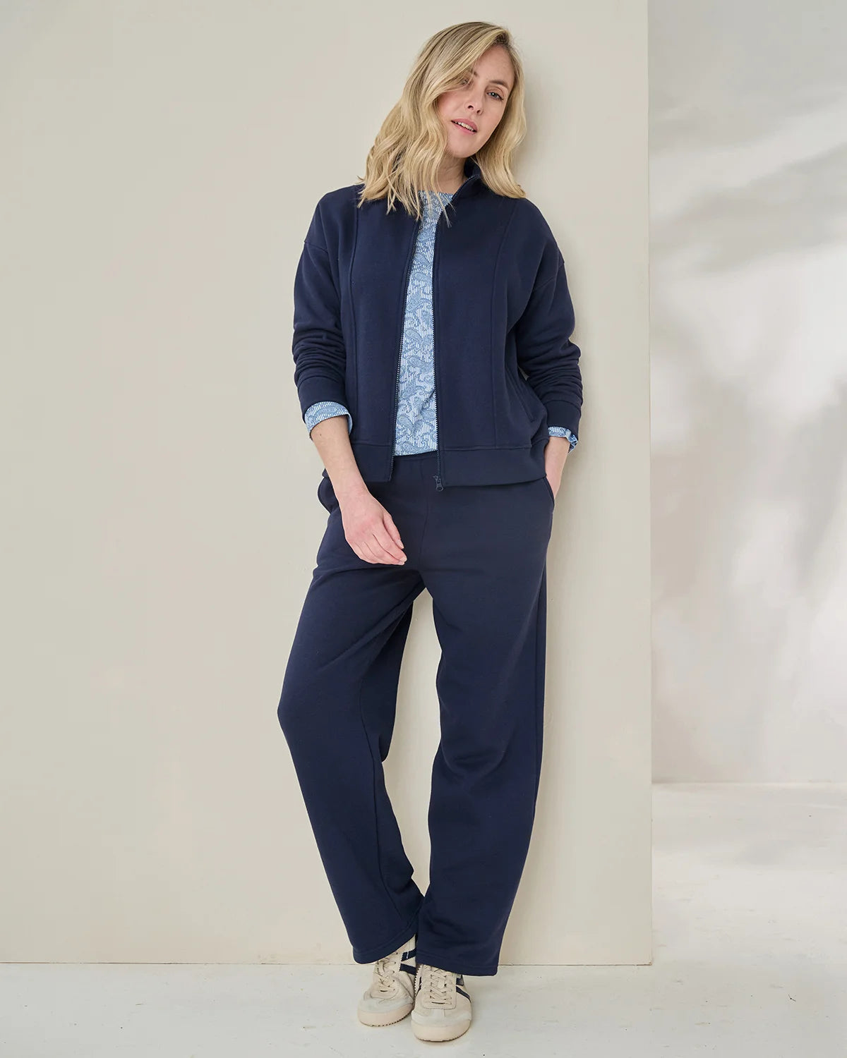 Taylor Cotton Mix Leisure Cardigan - Navy