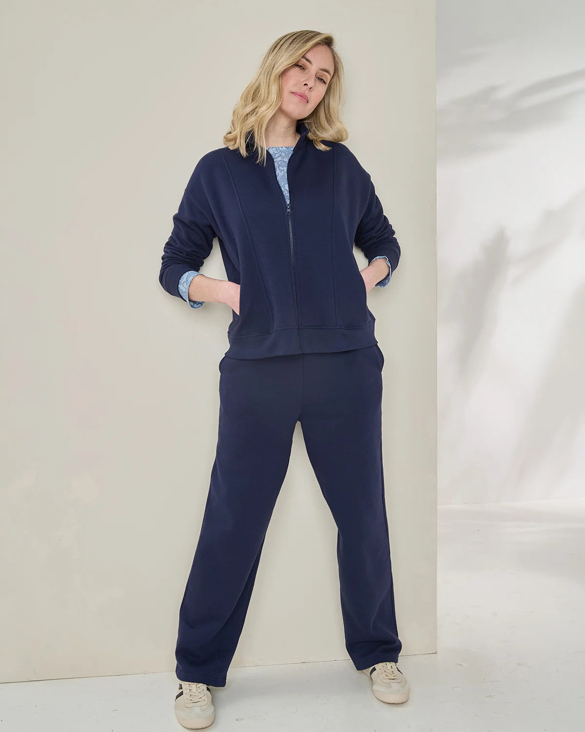 Taylor Cotton Mix Leisure Cardigan - Navy