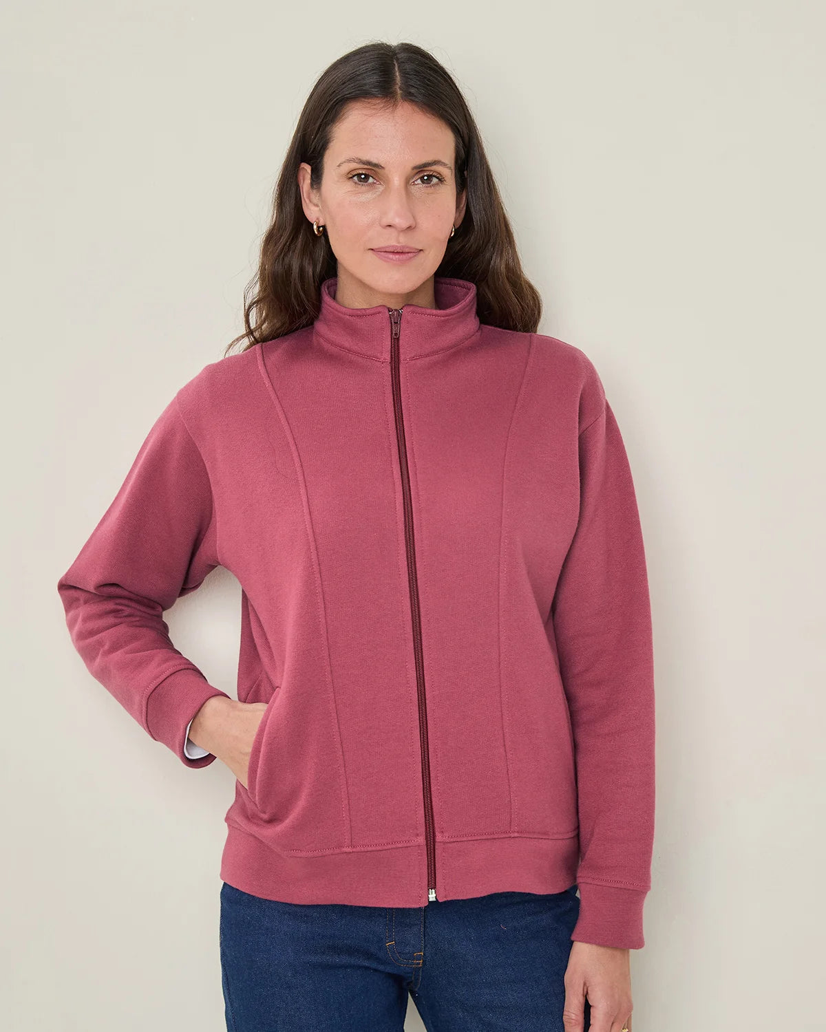 Taylor Cotton Mix Leisure Cardigan - Red