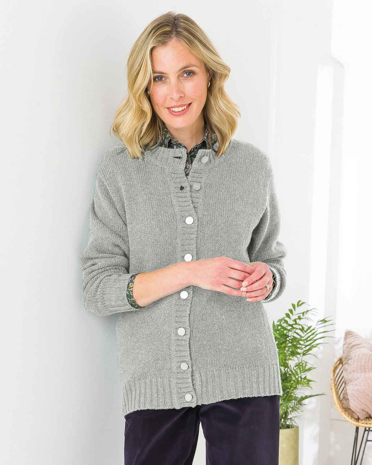 Shetland Cardigans - Grey - The Classic Boutique