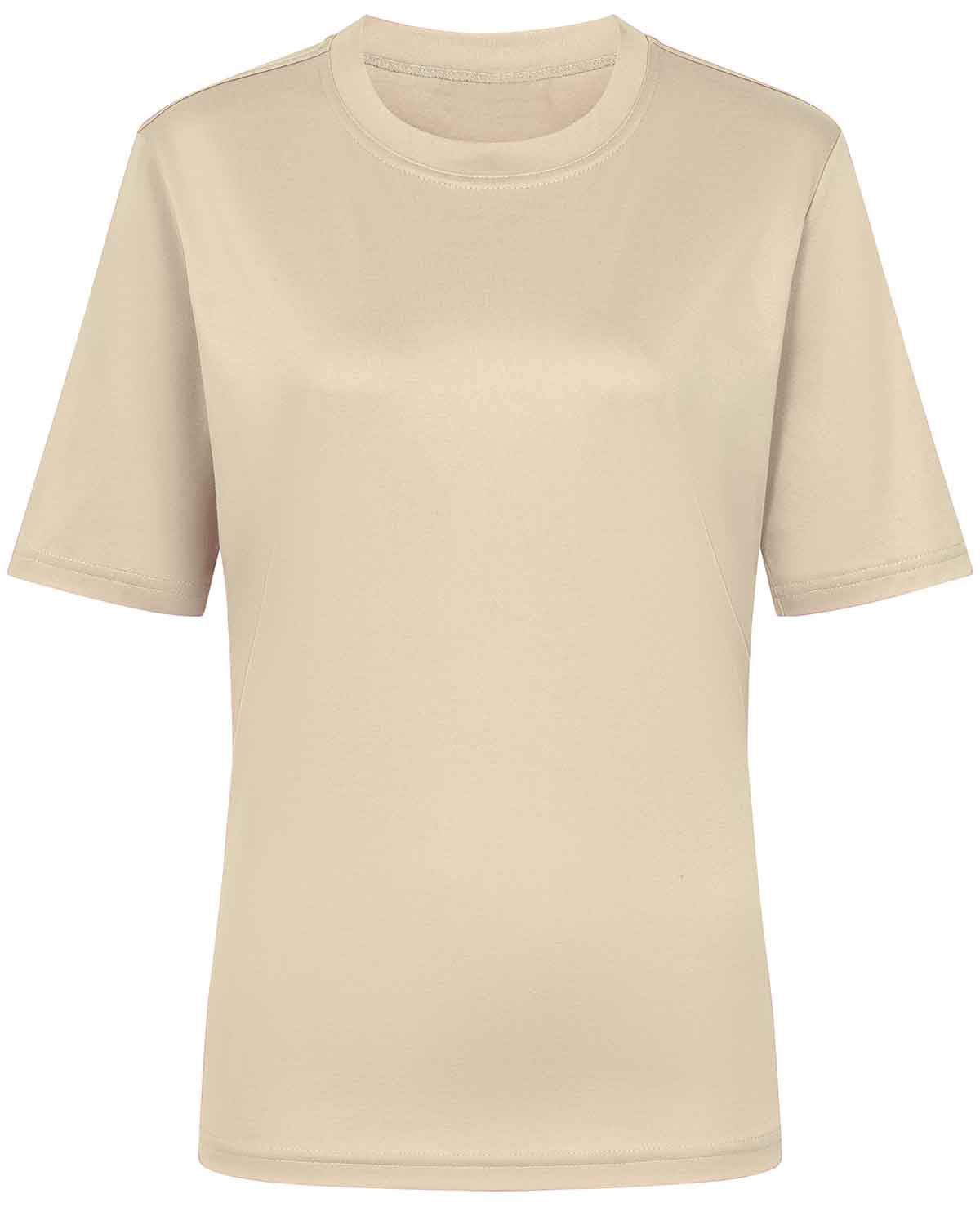 Silky Cotton Crew Neck Top - Champagne - The Classic Boutique