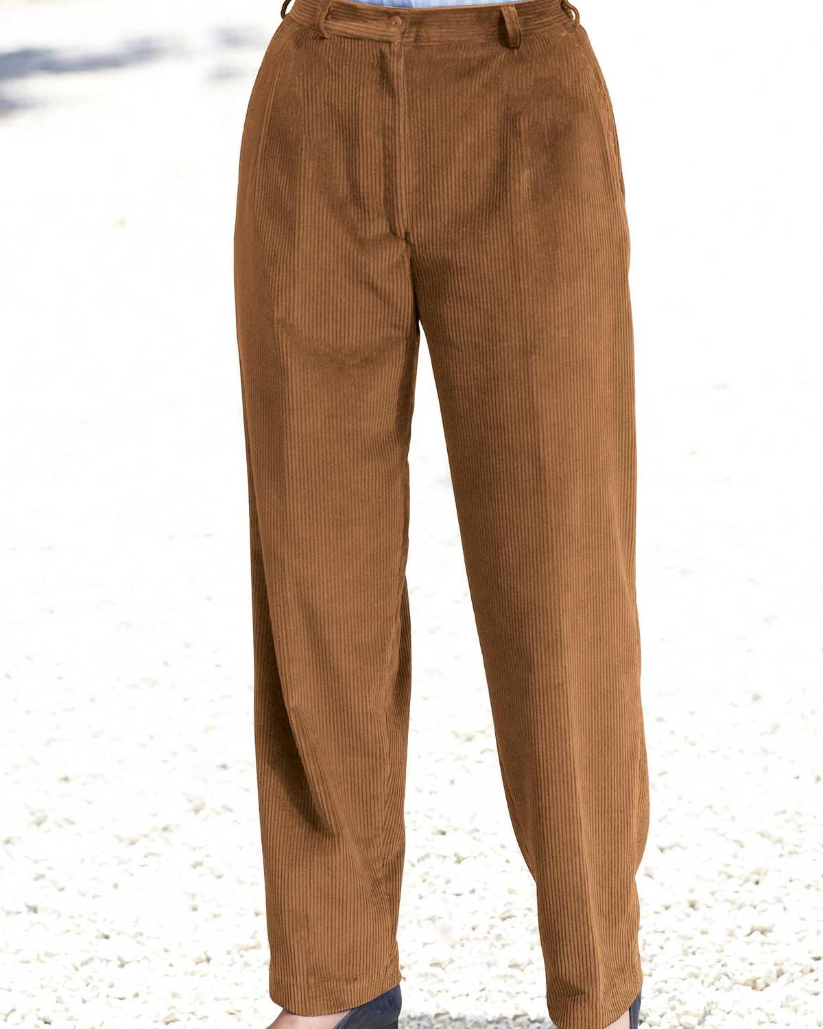 Corduroy Trousers  Ladies - Camel - The Classic Boutique