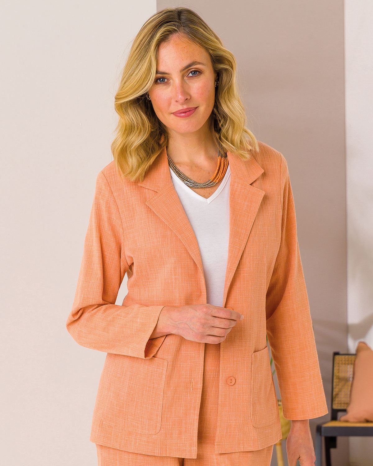 Polly Jacket - Peach Melba - The Classic Boutique