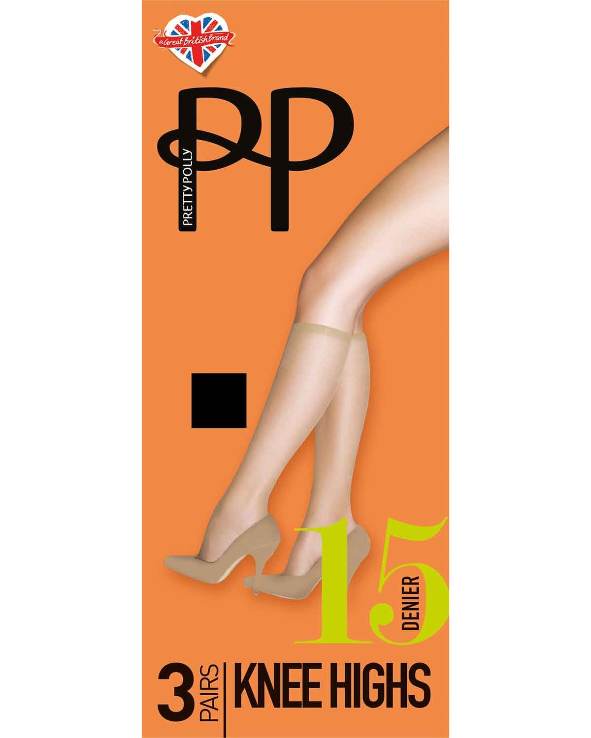 Pretty Polly 15 Denier Everyday Knee Highs- Barely black - Pretty Polly