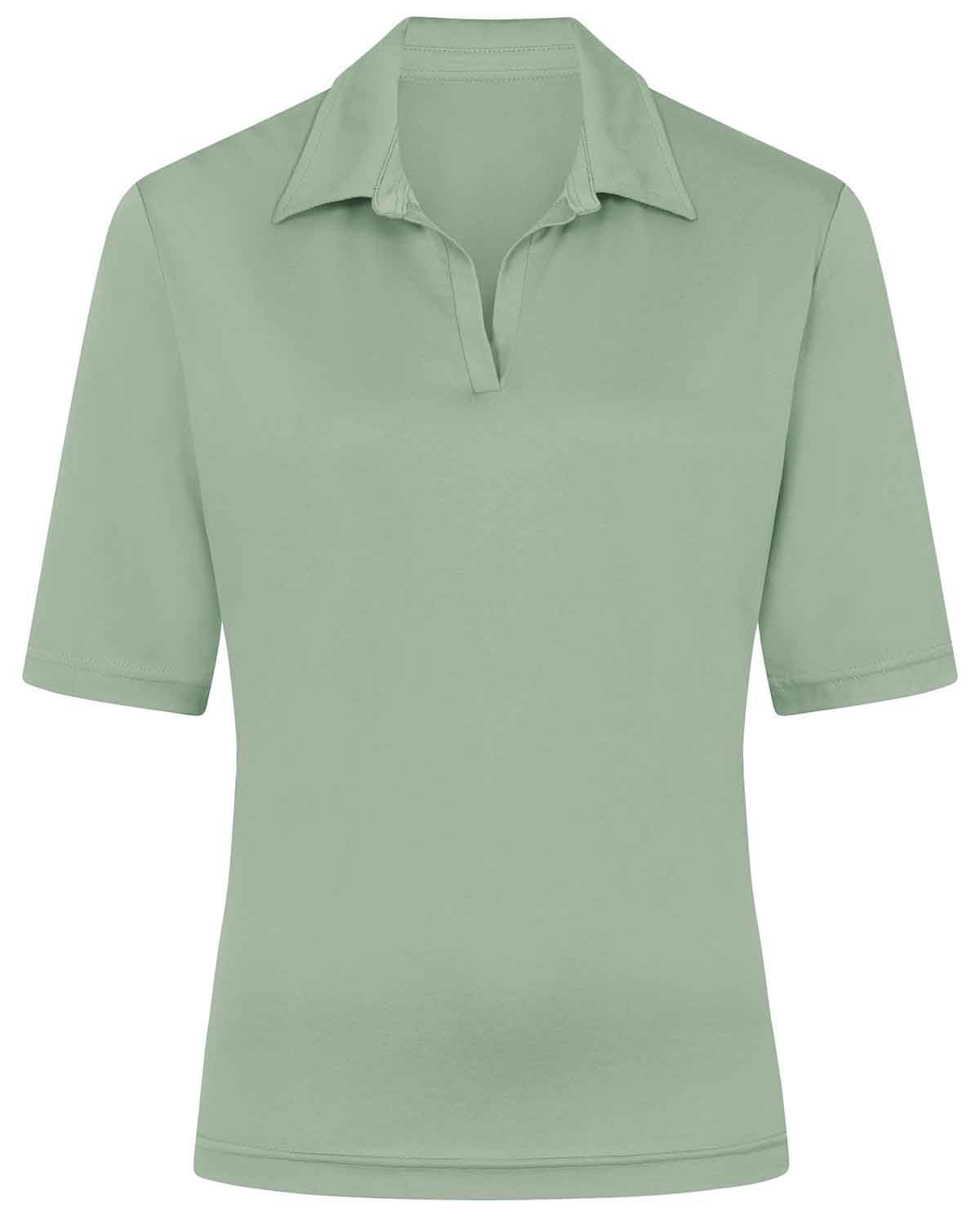 Silky Cotton Ladies Polo Top - Sage - The Classic Boutique