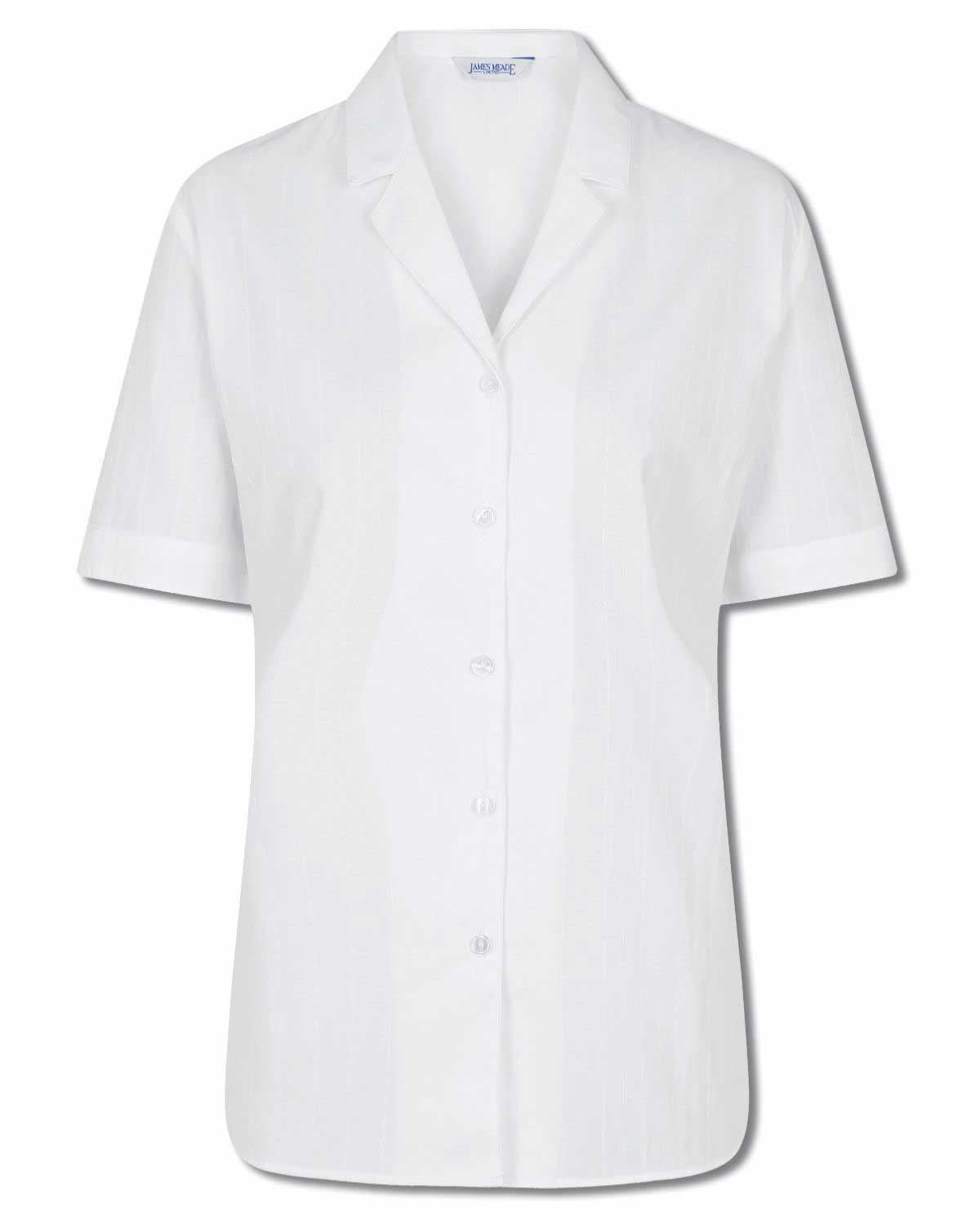 Hilary Pure Cotton White Revere Blouse - White - Image 2 - The Classic Boutique