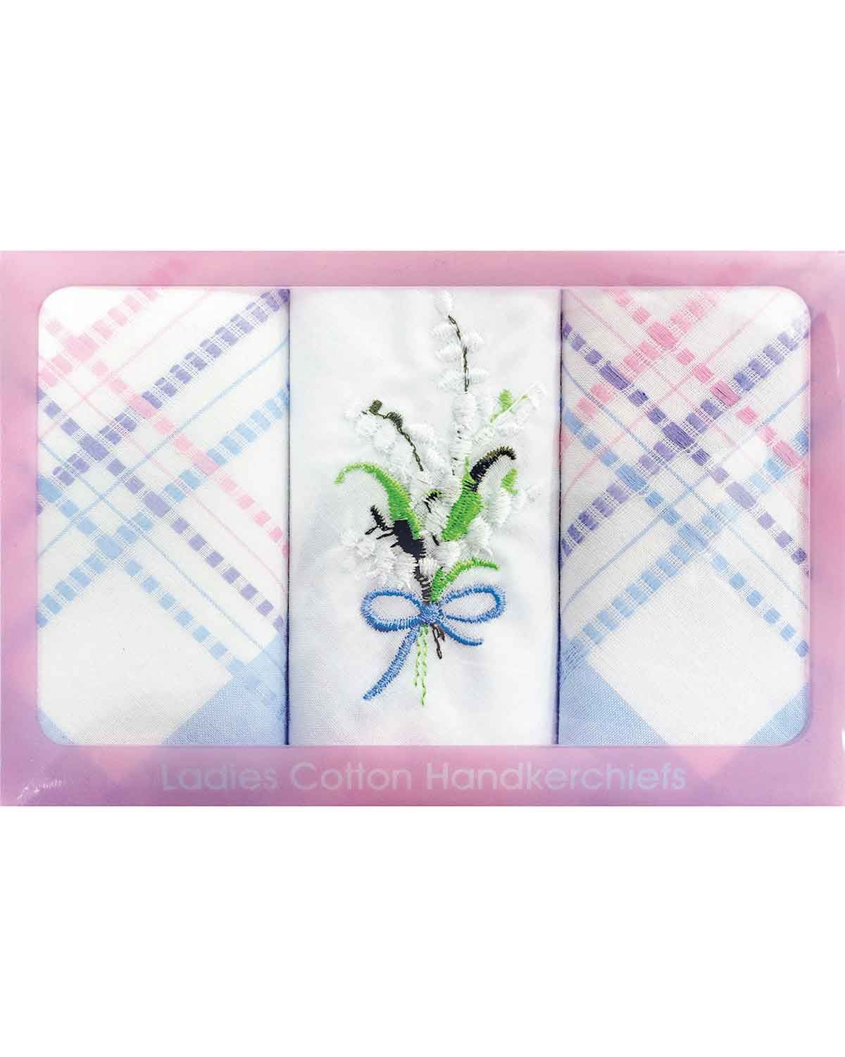 Ladies Embroidered Pure Cotton Handkerchiefs 2 Boxes of 3 - White - Image 2 - The Classic Boutique
