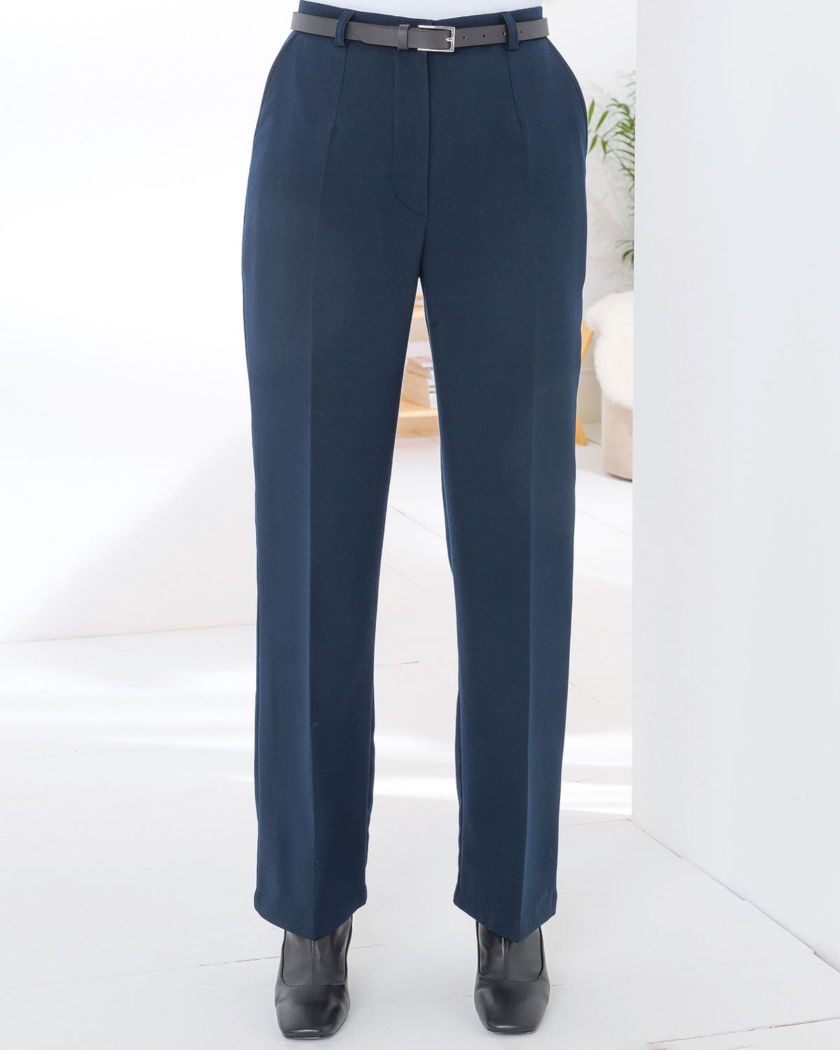 Navy Double Layer Trousers - Navy - Image 2 - The Classic Boutique