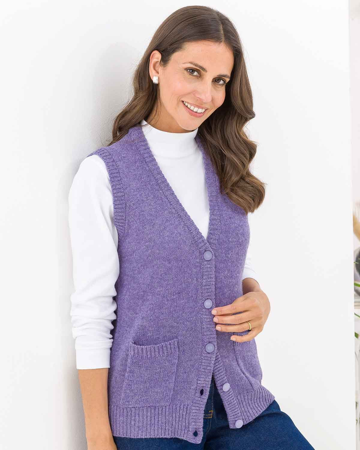Shetland Waistcoat - Lilac - The Classic Boutique
