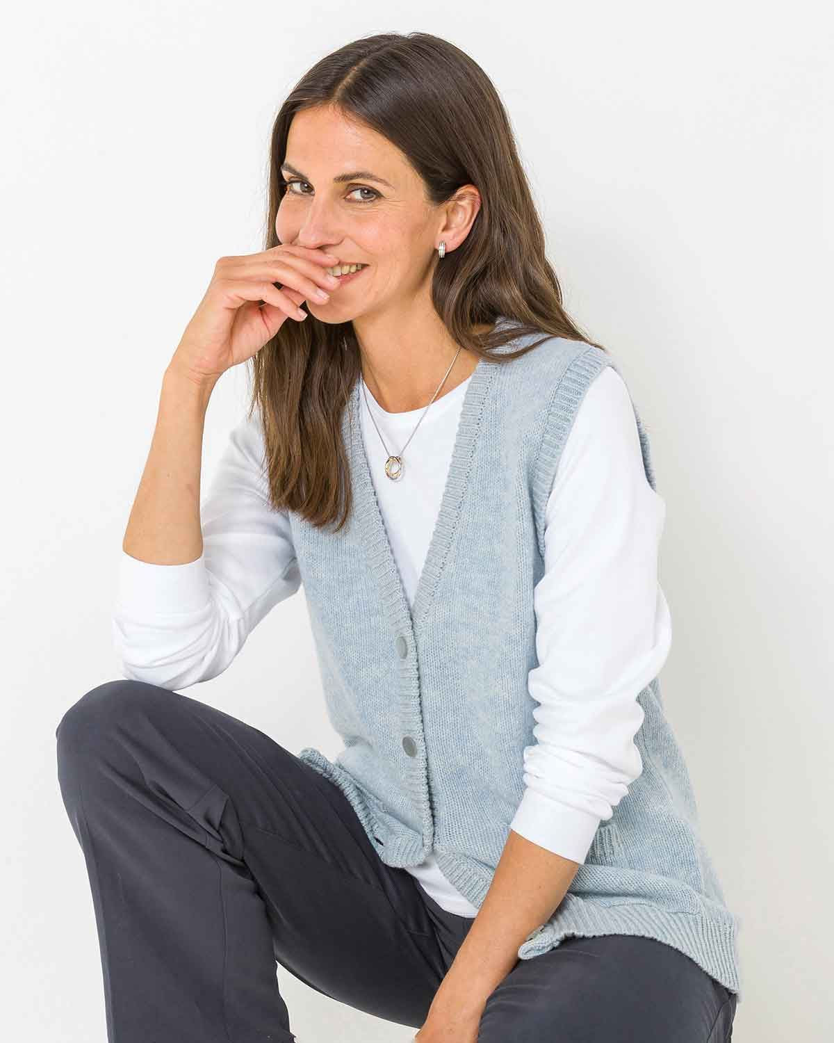 Shetland Waistcoat - Ice - The Classic Boutique