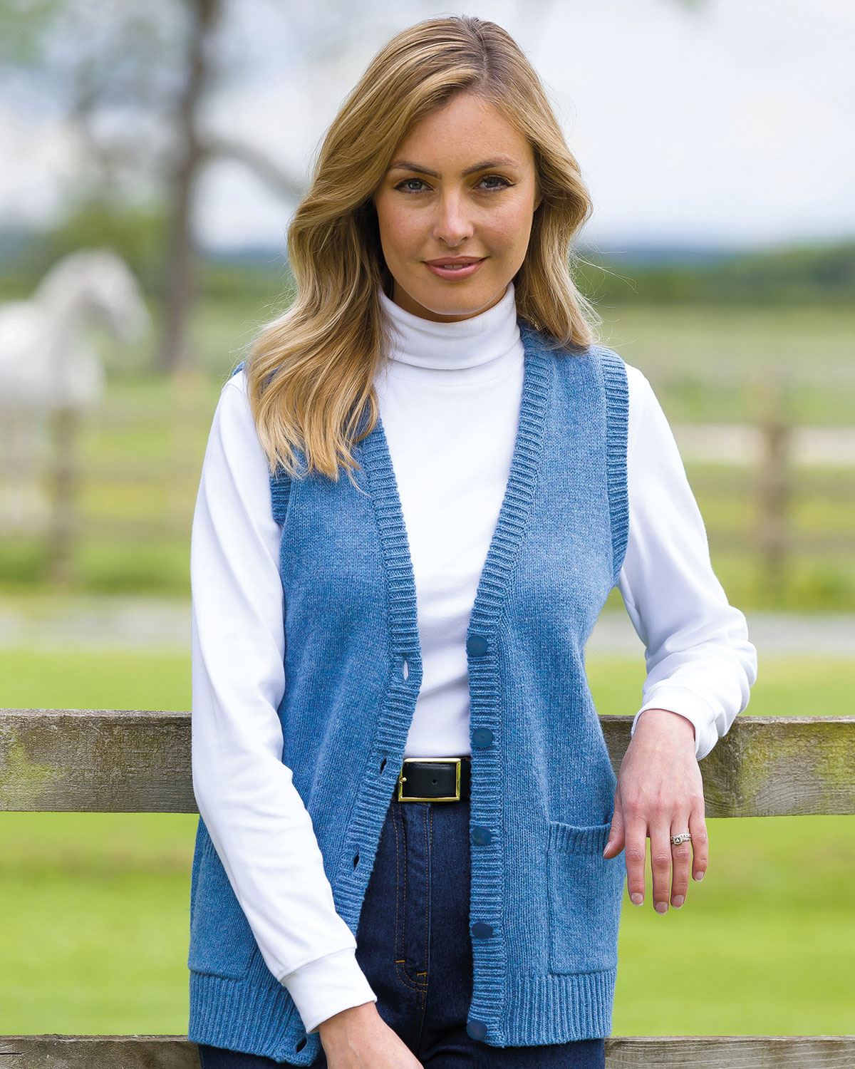 Shetland Waistcoat - Cornflower - The Classic Boutique
