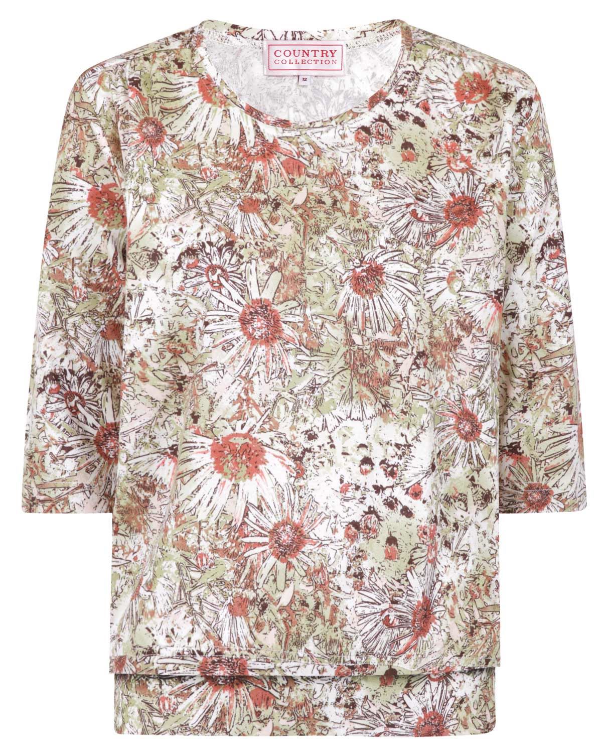 Theresa Floral Silky Cotton Blouson Top - Image 2 - The Classic Boutique
