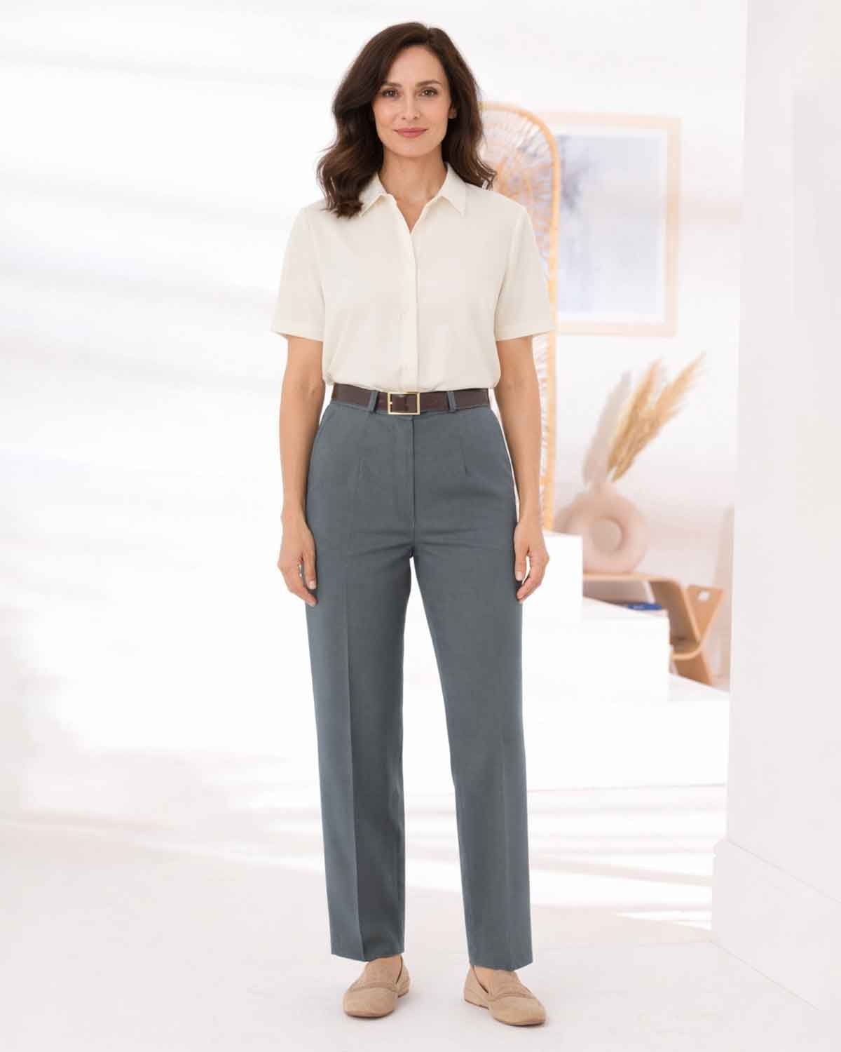 Sandown Trousers  Ladies - Slate - The Classic Boutique