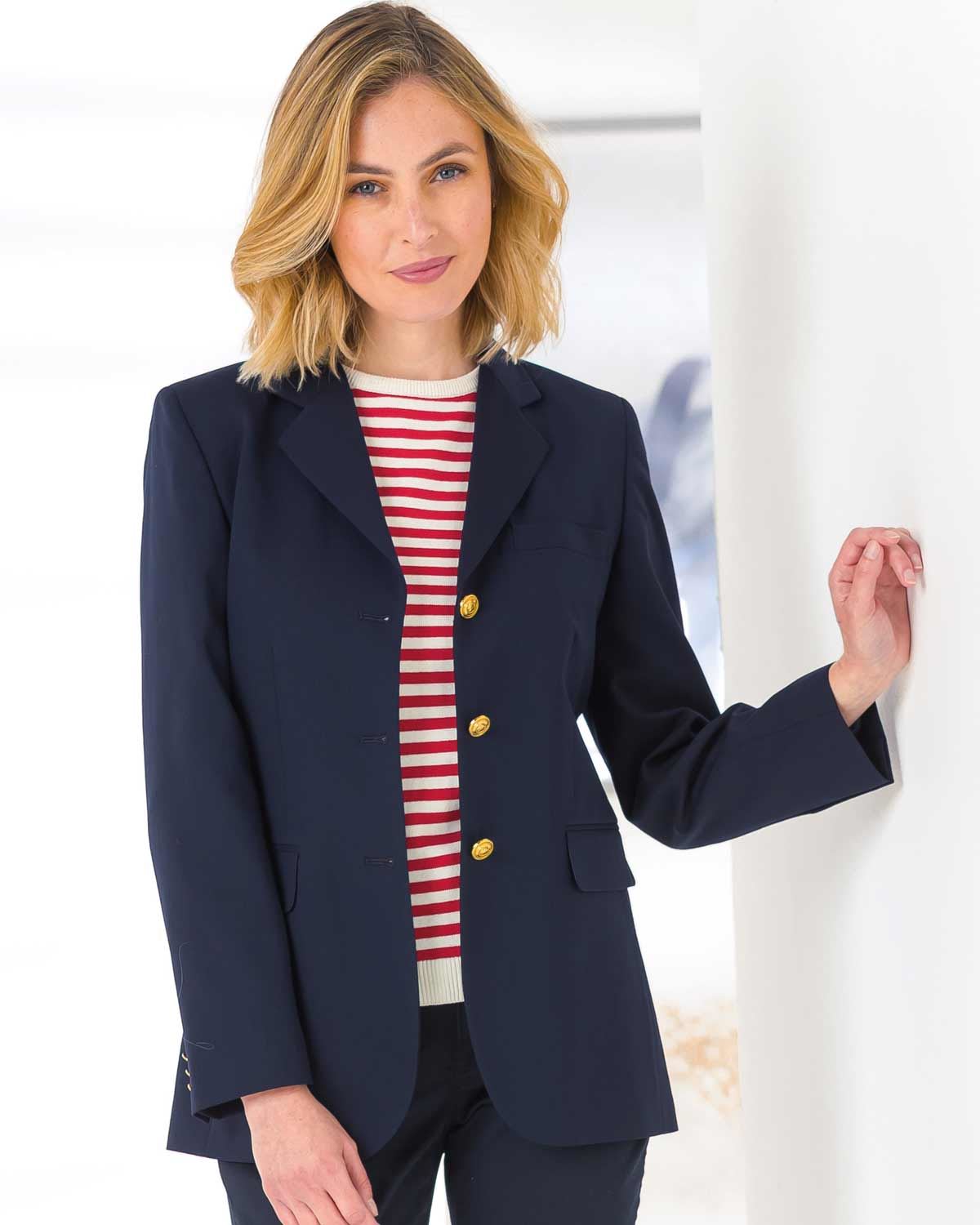 Ladies Classic Navy Blazer - Navy - The Classic Boutique