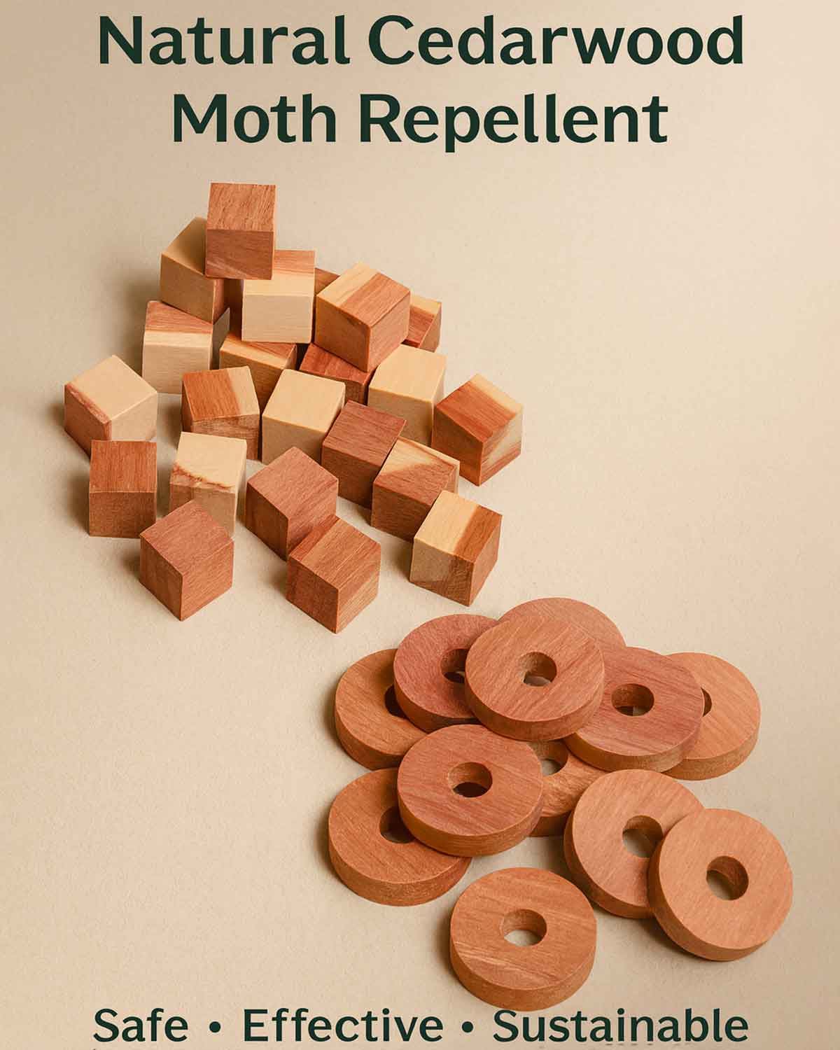 Moth Repellent Cedar Wood Cubes and Rings - Image 1 - The Classic Boutique