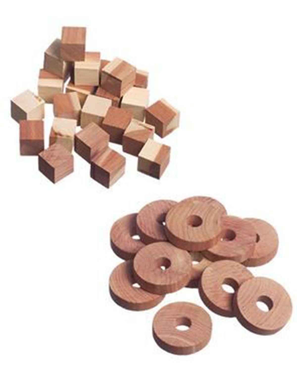 Moth Repellent Cedar Wood Cubes and Rings - Image 2 - The Classic Boutique
