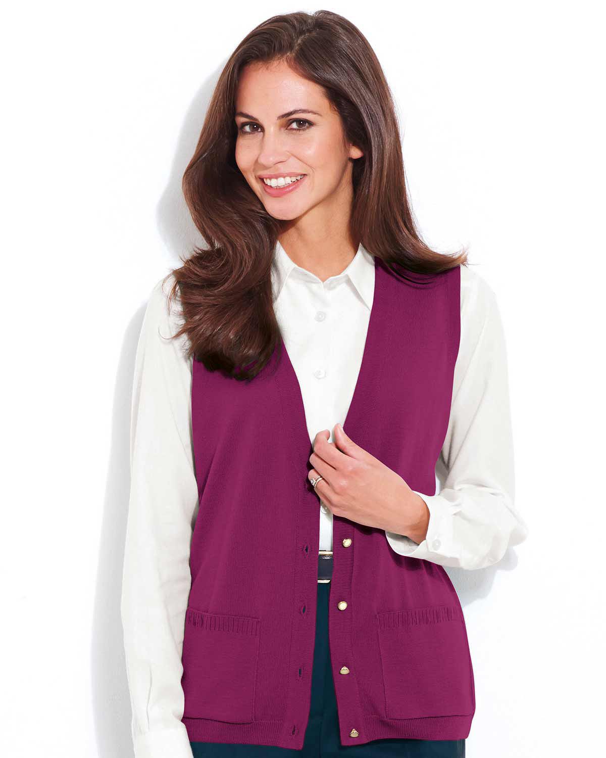 Merino Waistcoat - Mulberry - The Classic Boutique