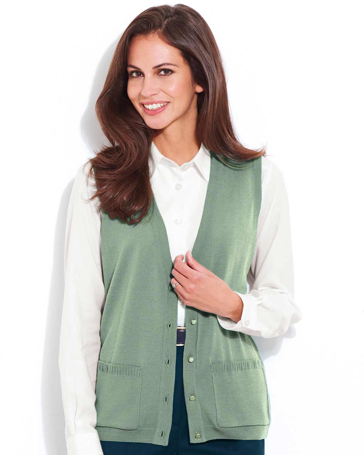 Merino Waistcoat - Sage - The Classic Boutique