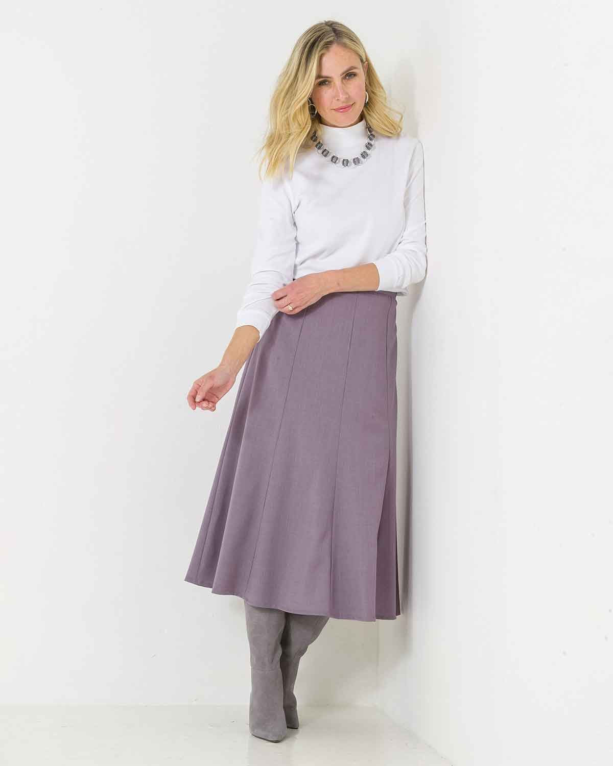 Sandown Skirt - Mauve - The Classic Boutique