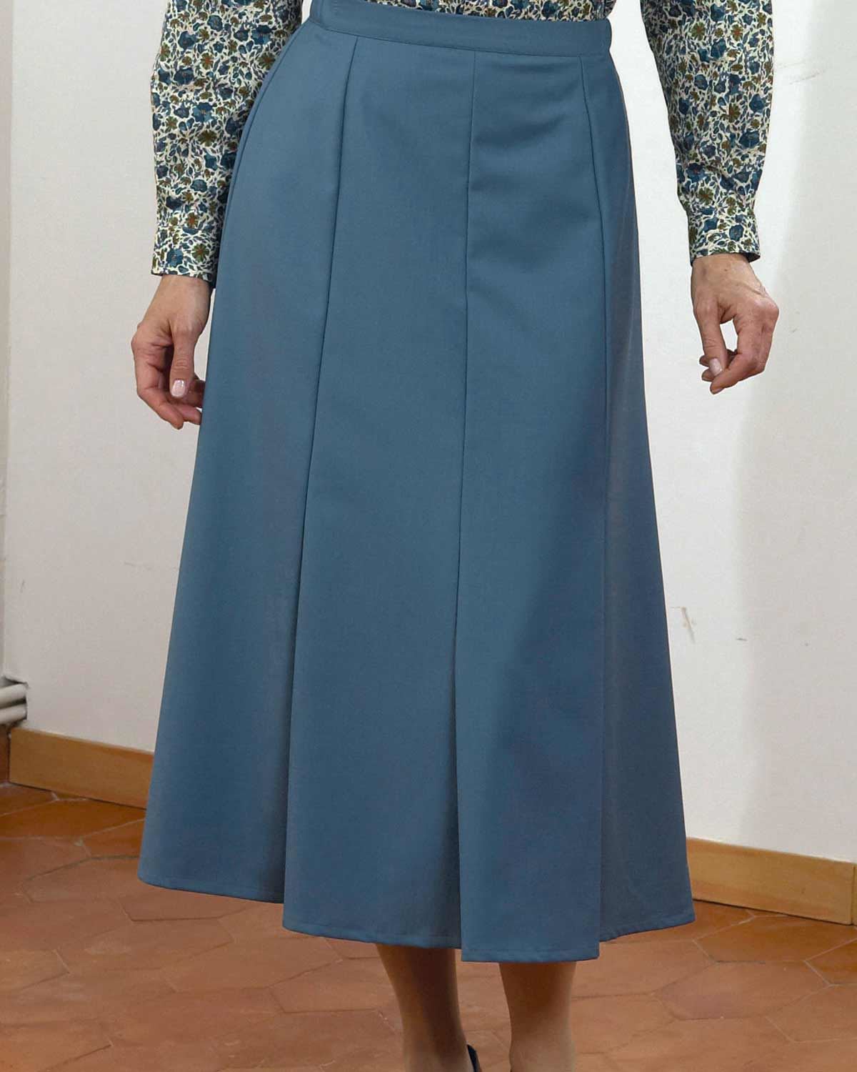 Sandown Skirt - Airforce Blue - The Classic Boutique