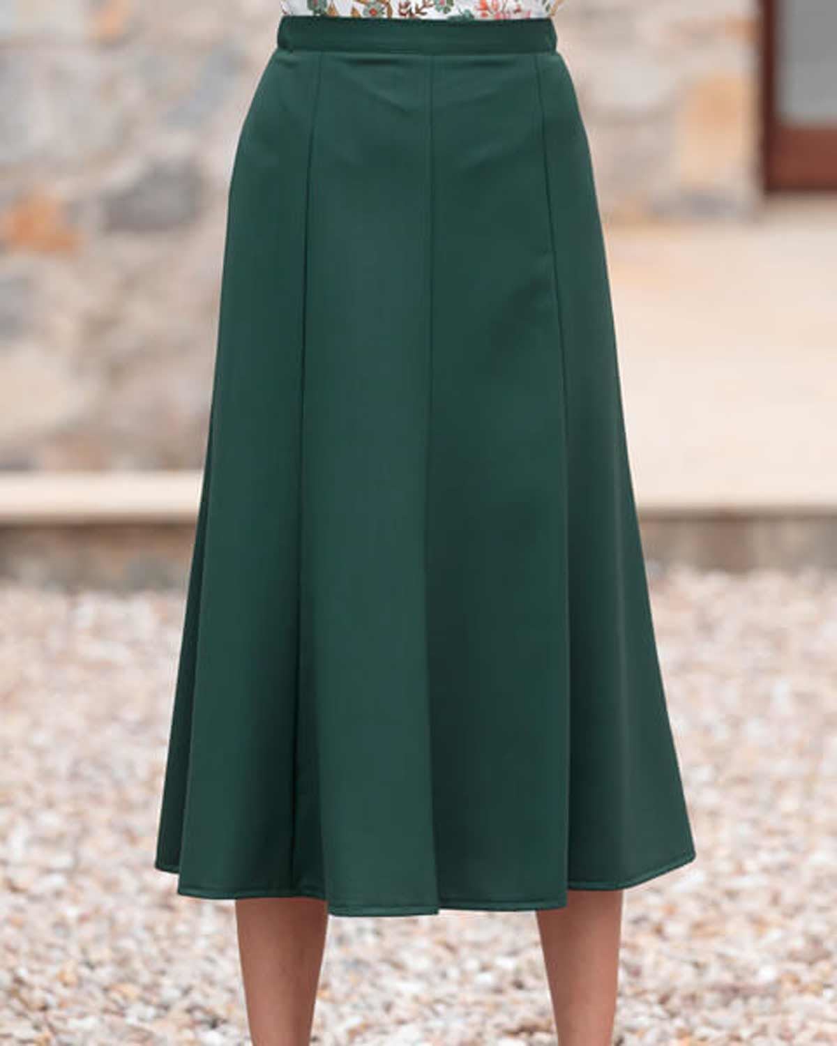 Sandown Skirt - Bottle Green - The Classic Boutique