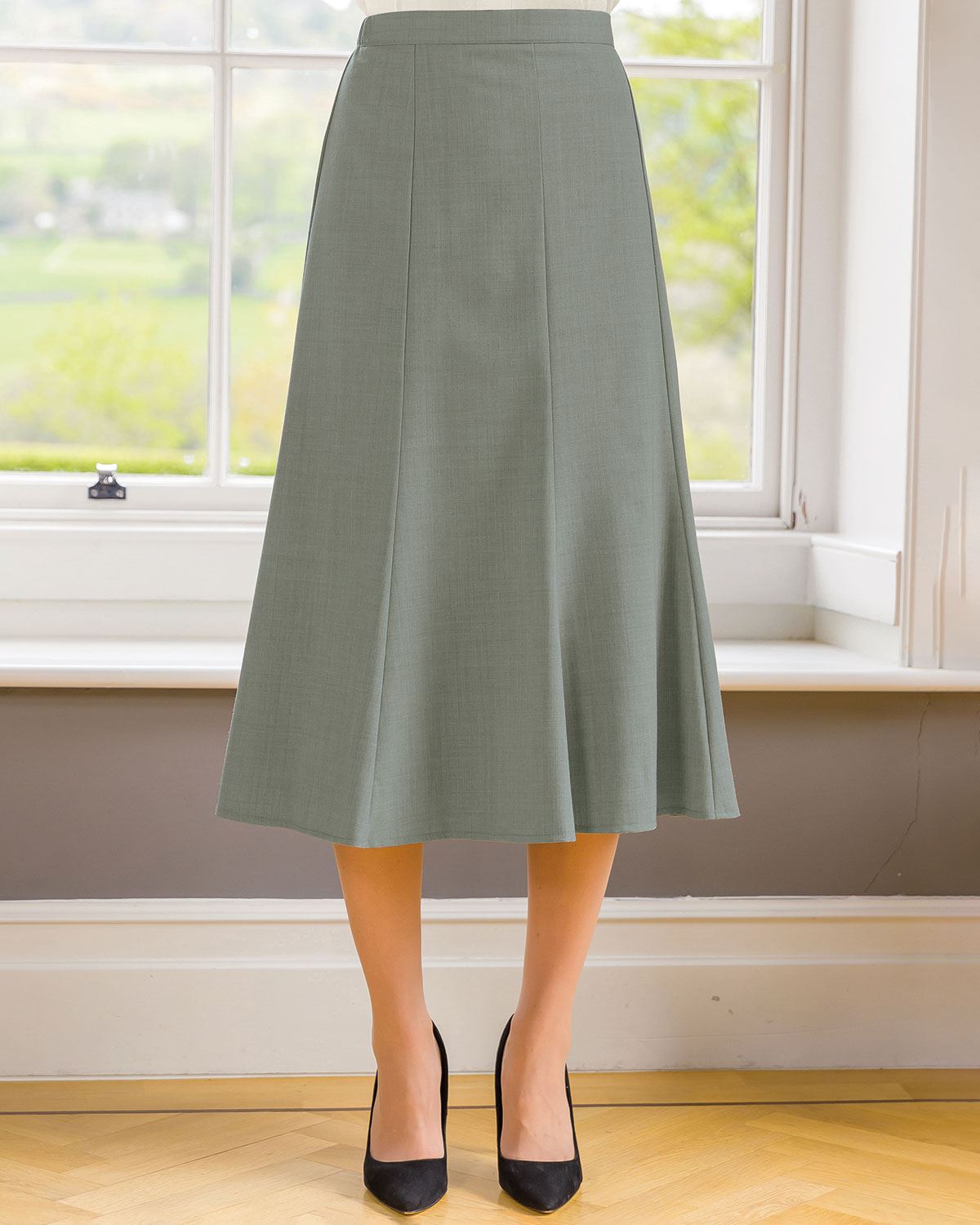 Sandown Skirt - Light Olive - The Classic Boutique