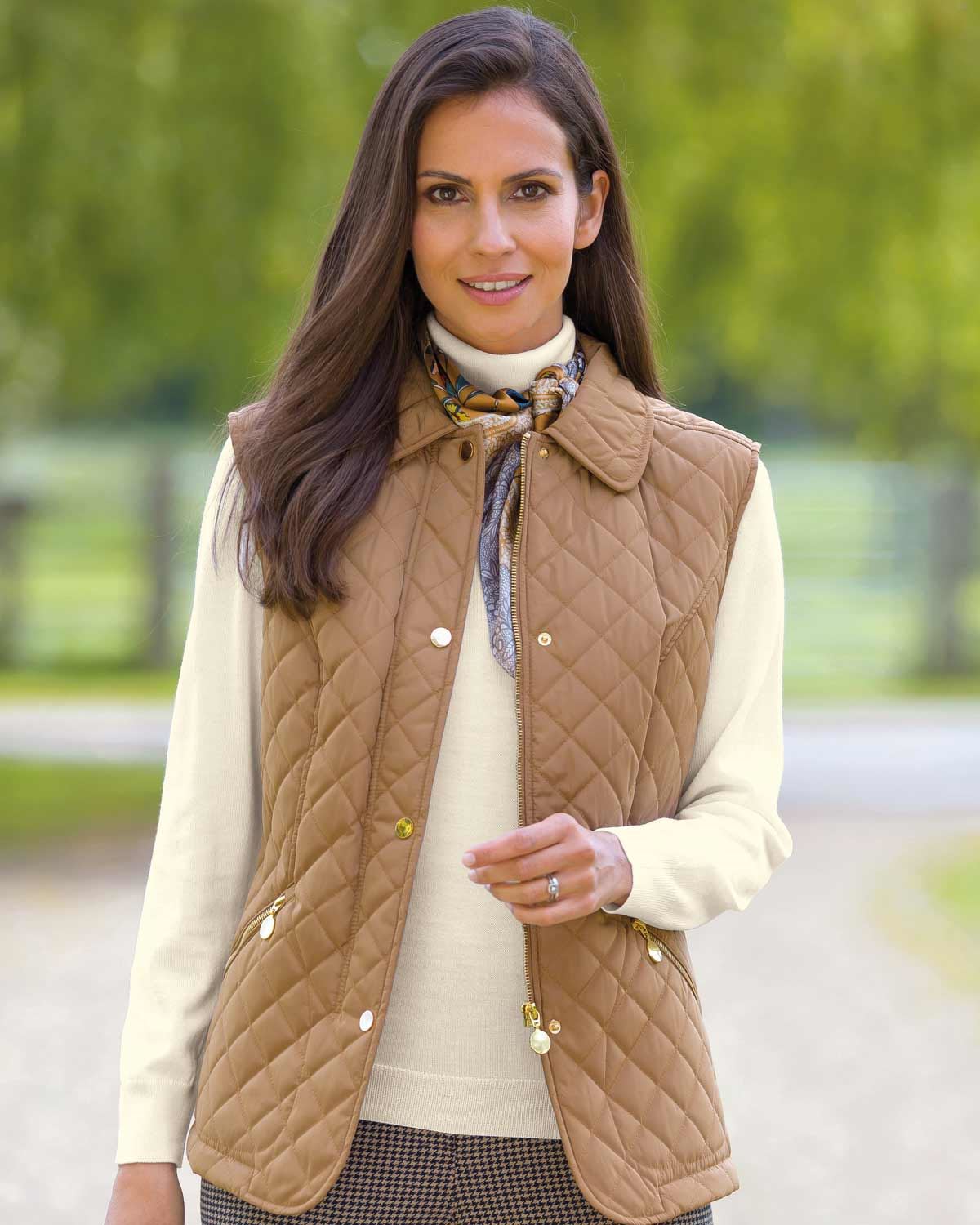 Quilted Gilet - Gold - The Classic Boutique