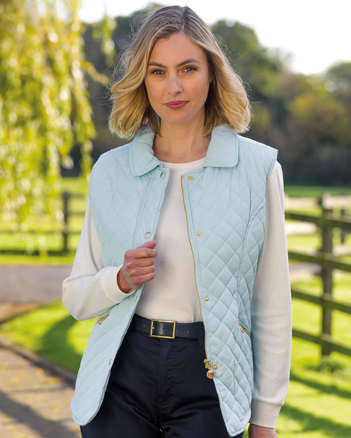 Quilted Gilet - Ice Blue - The Classic Boutique