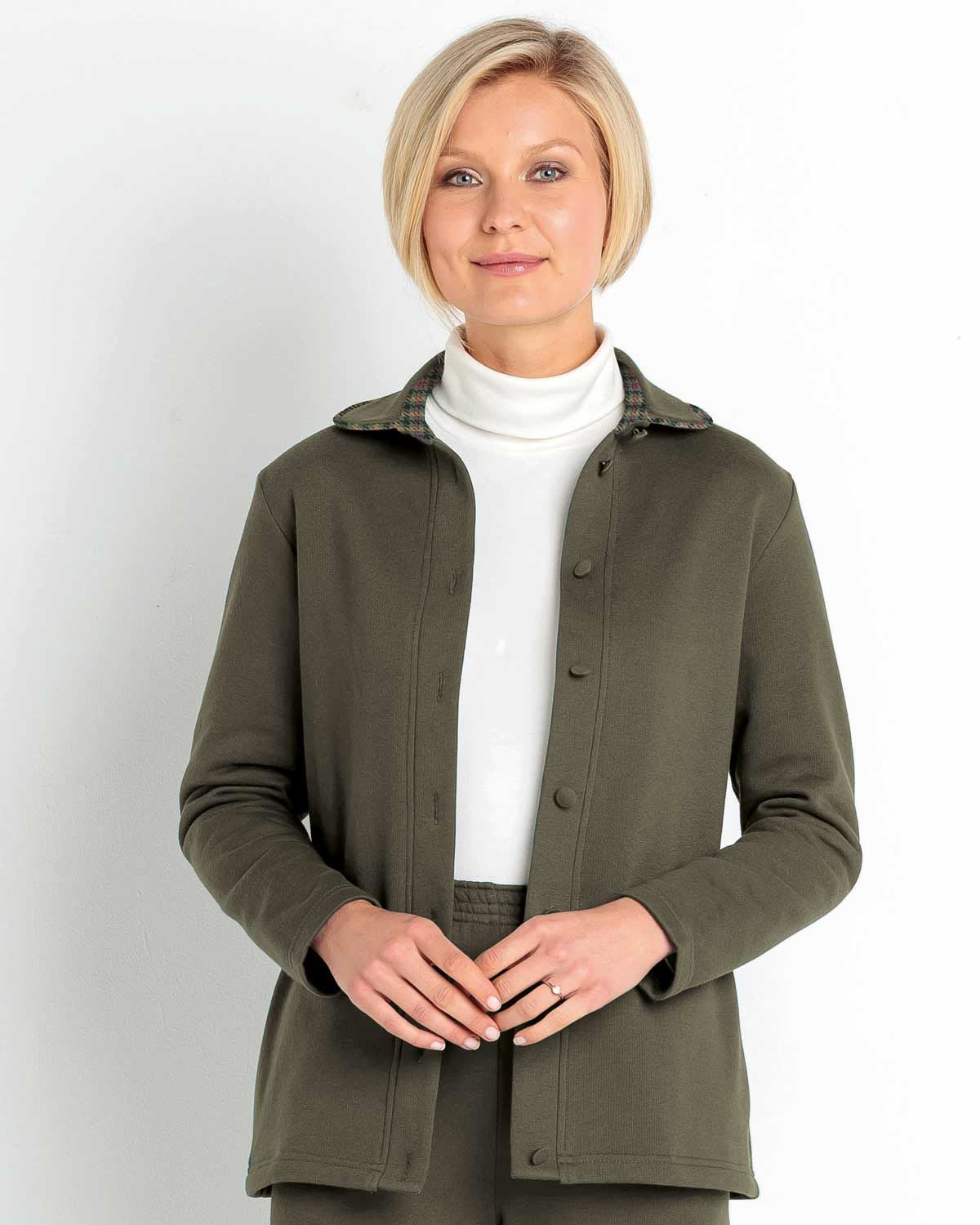 Foxham Leisure Cardigan - Olive - Image 1 - The Classic Boutique