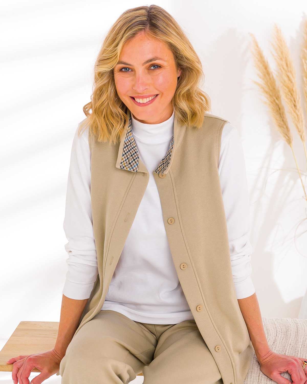 Camden Ladies Cowl Neck Trimmed Leisure Gilet - Image 1 - The Classic Boutique