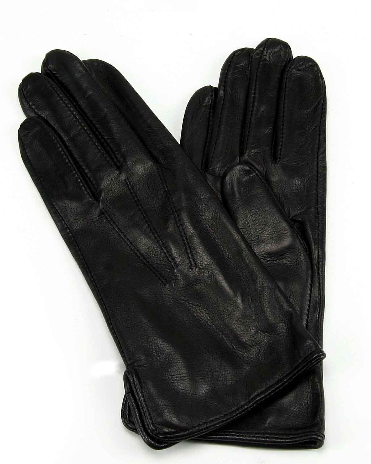 Ladies Luxury Leather Silk Lined Gloves - Black - Image 1 - The Classic Boutique