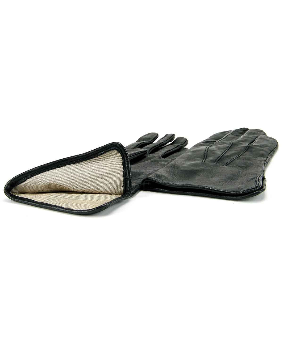 Ladies Luxury Leather Silk Lined Gloves - Black - Image 3 - The Classic Boutique
