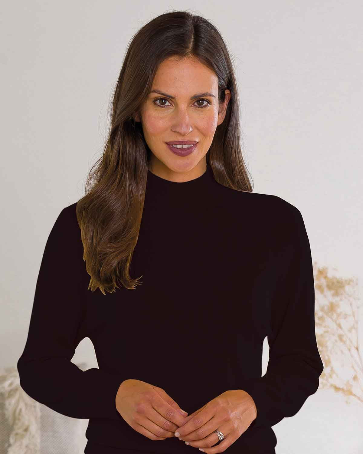 Merino Wool Turtle Neck Jumper - Black - The Classic Boutique