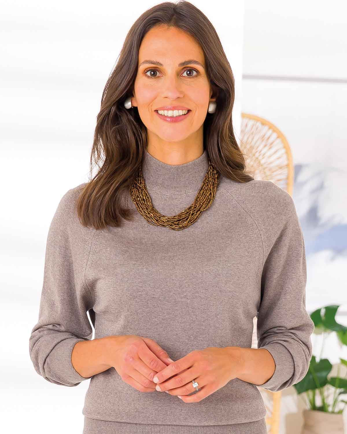 Merino Wool Turtle Neck Jumper - Tawny - The Classic Boutique