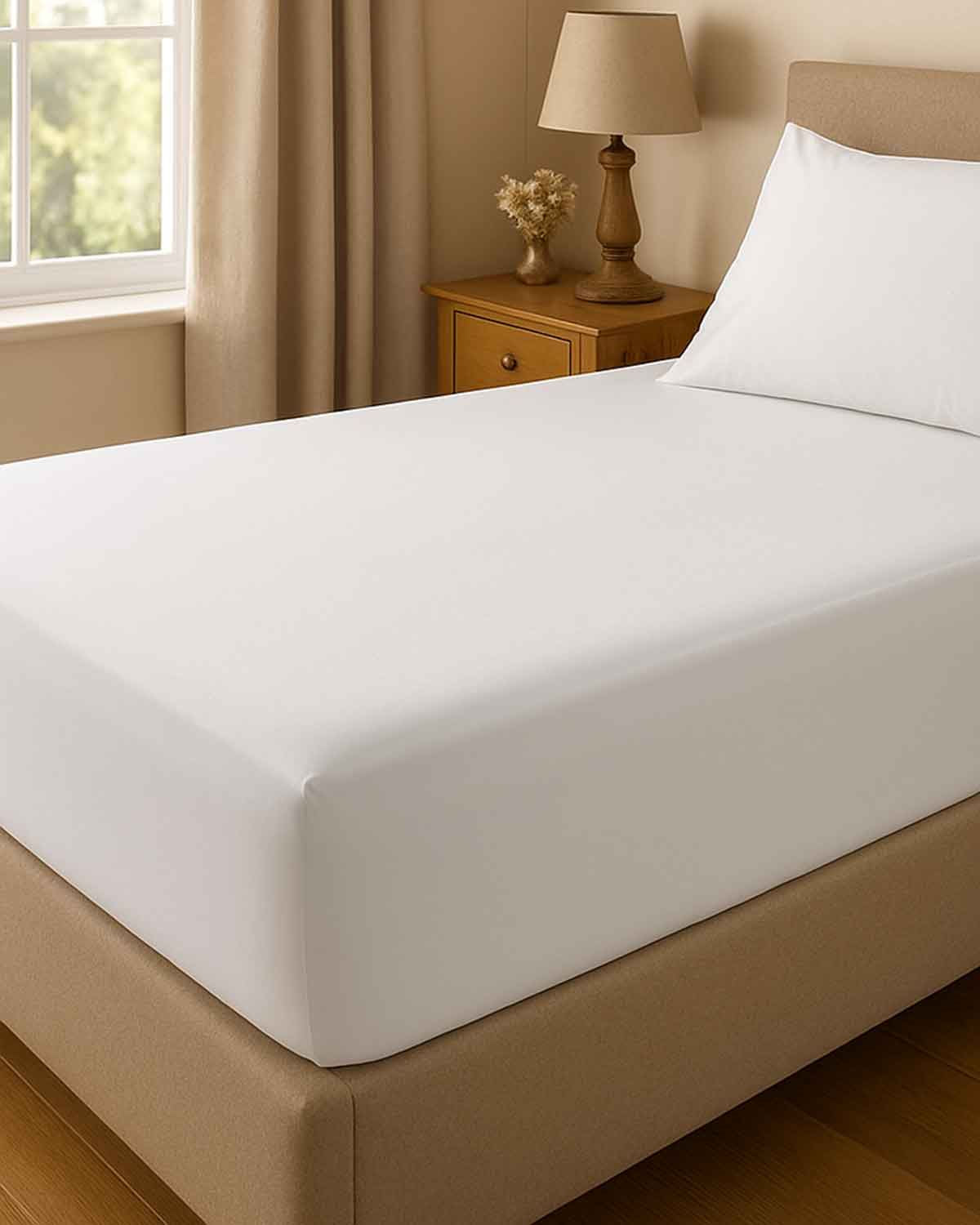 Easycare Polycotton Extra Deep Fitted Sheets - White - The Classic Boutique