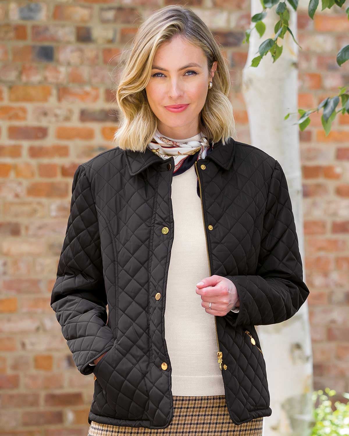 Ladies Quilted Jacket - Black - The Classic Boutique