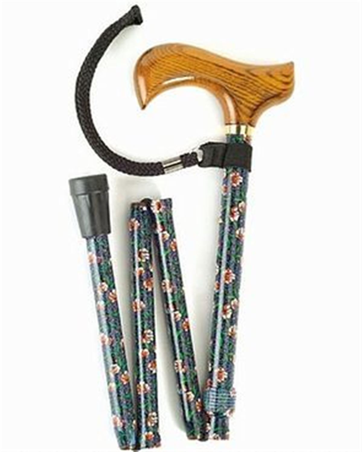 Folding Walking Stick - Floral - Image 3 - The Classic Boutique