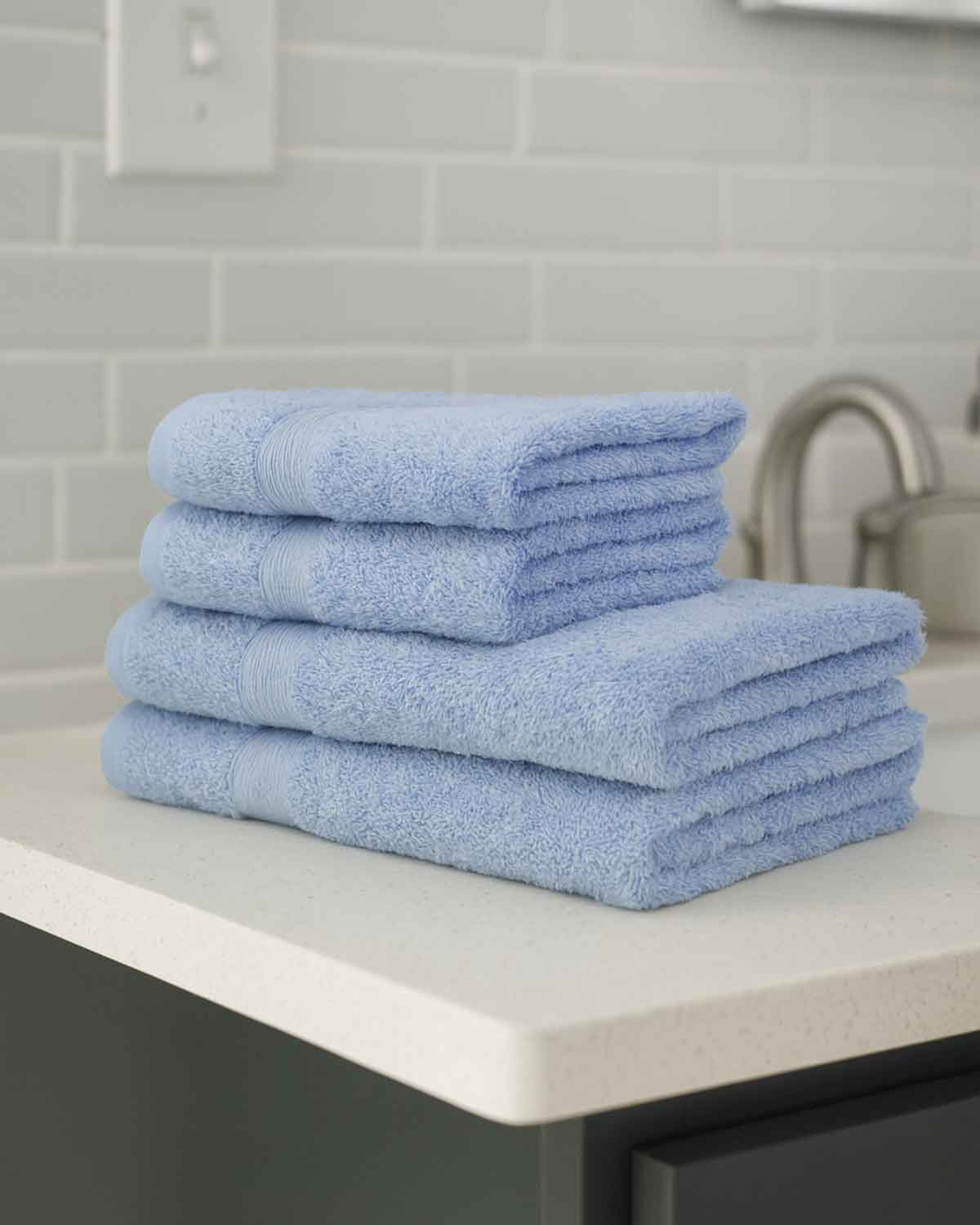 Soft Pure Cotton Towels - Blue - The Classic Boutique