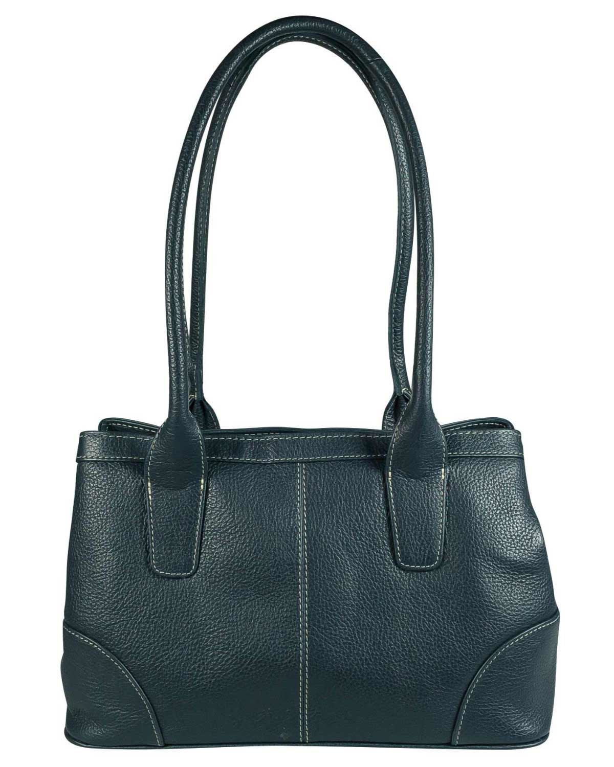 Leather Twin Compartment Bag - Navy - Image 2 - The Classic Boutique