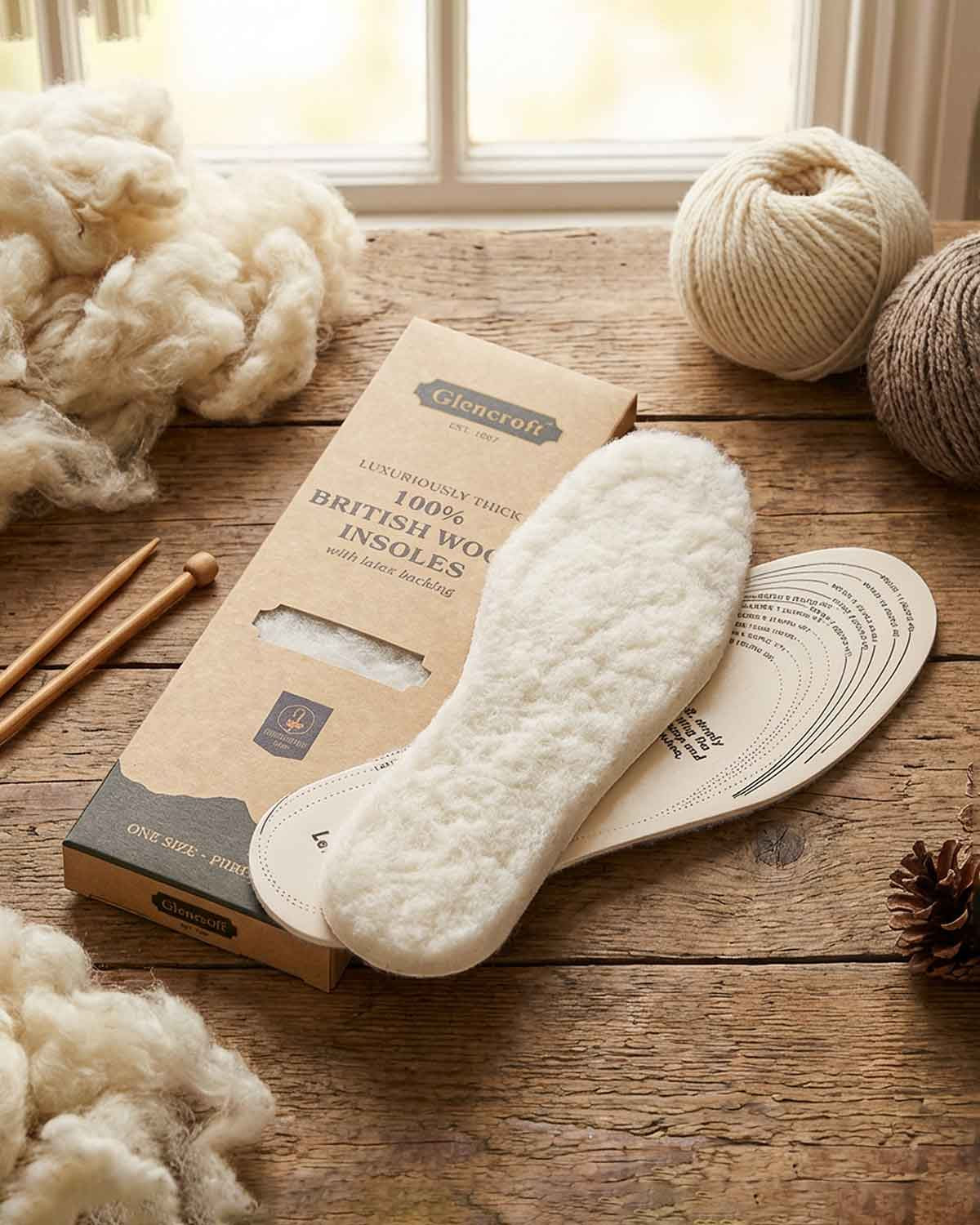 Luxuriously Thick British Wool Shoe Insoles - Cream - Image 1 - The Classic Boutique