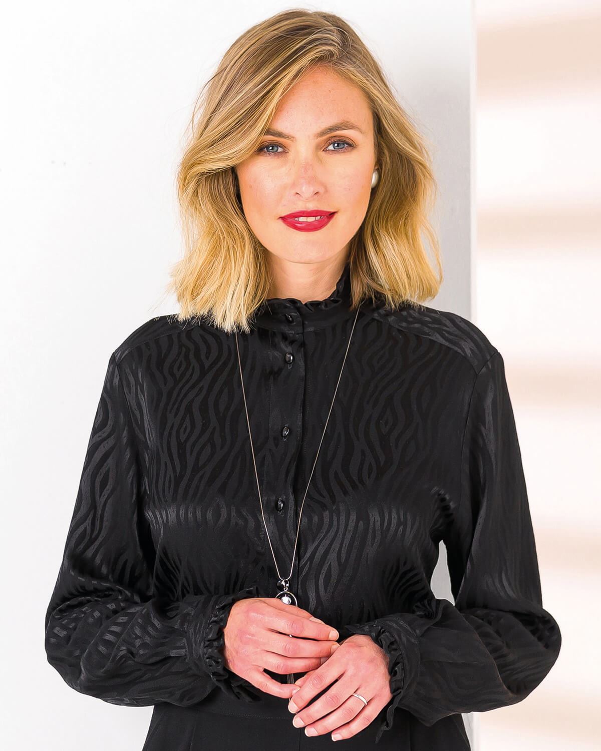 Pamela Supersoft Viscose Blouse - Black - Image 1 - The Classic Boutique