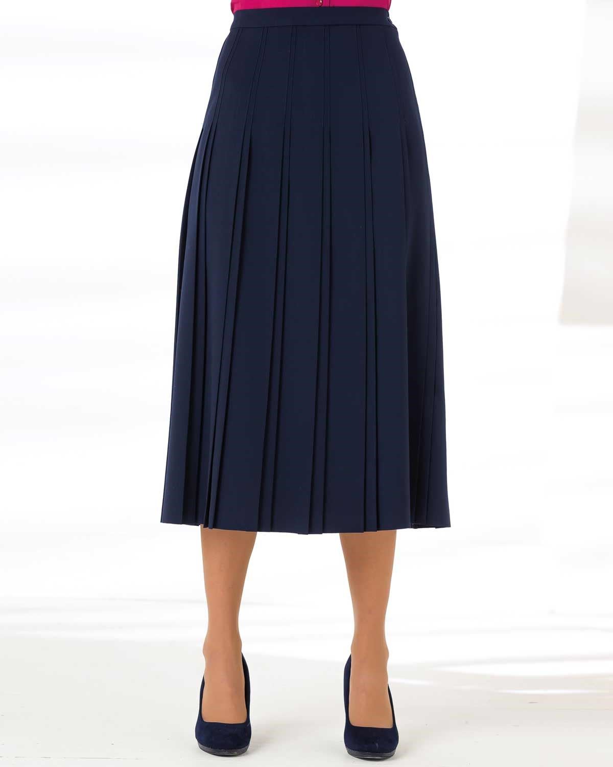 Sandown Pleated Skirt - Navy - The Classic Boutique