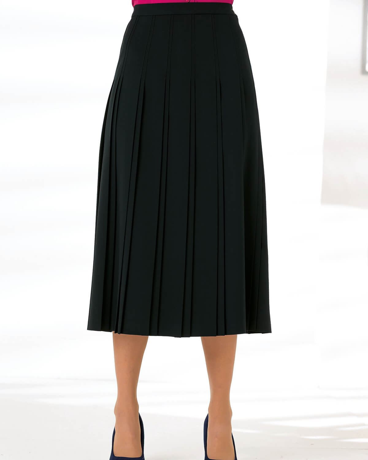Sandown Pleated Skirt - Black - The Classic Boutique