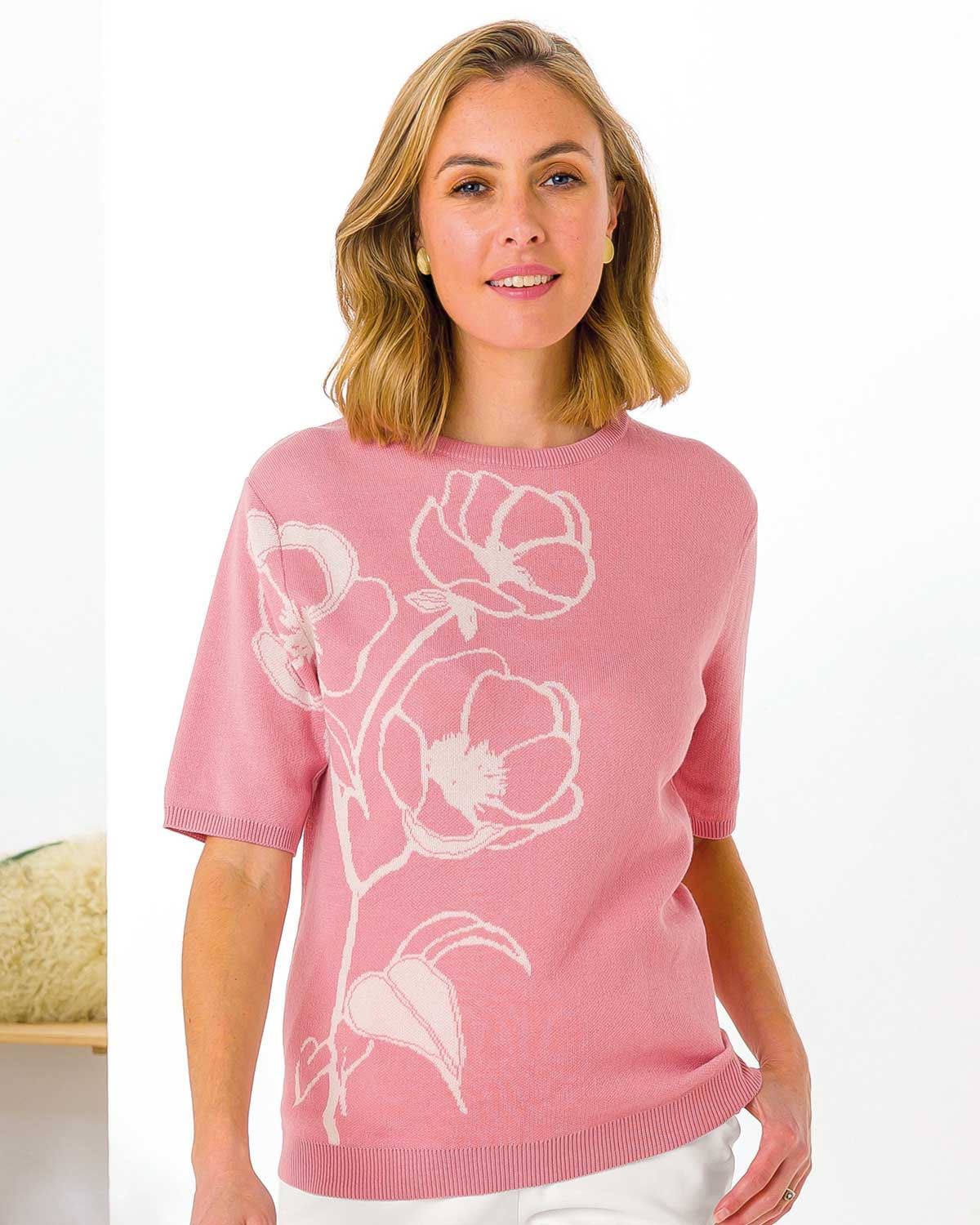 Pippa Pure Cotton Top - Bouquet - The Classic Boutique