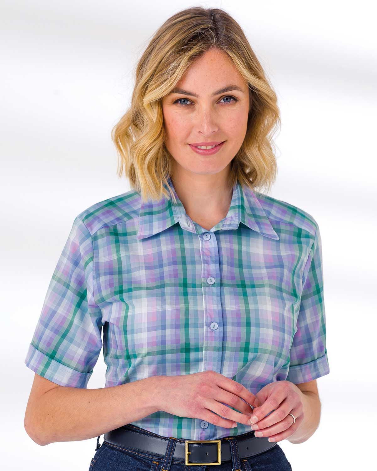 Josephine Checked Pure Cotton Blouse - James Meade