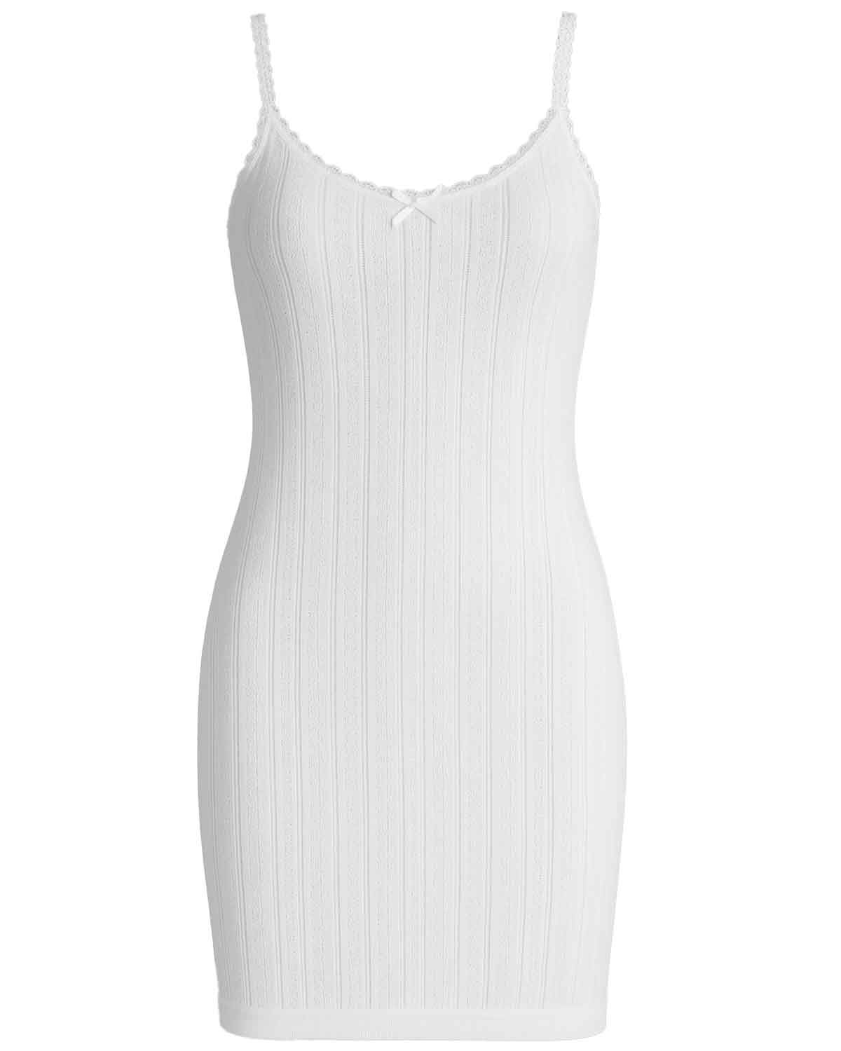 Vedonis Seamless French Neck Vest - White Cotton - Image 1 - The Classic Boutique