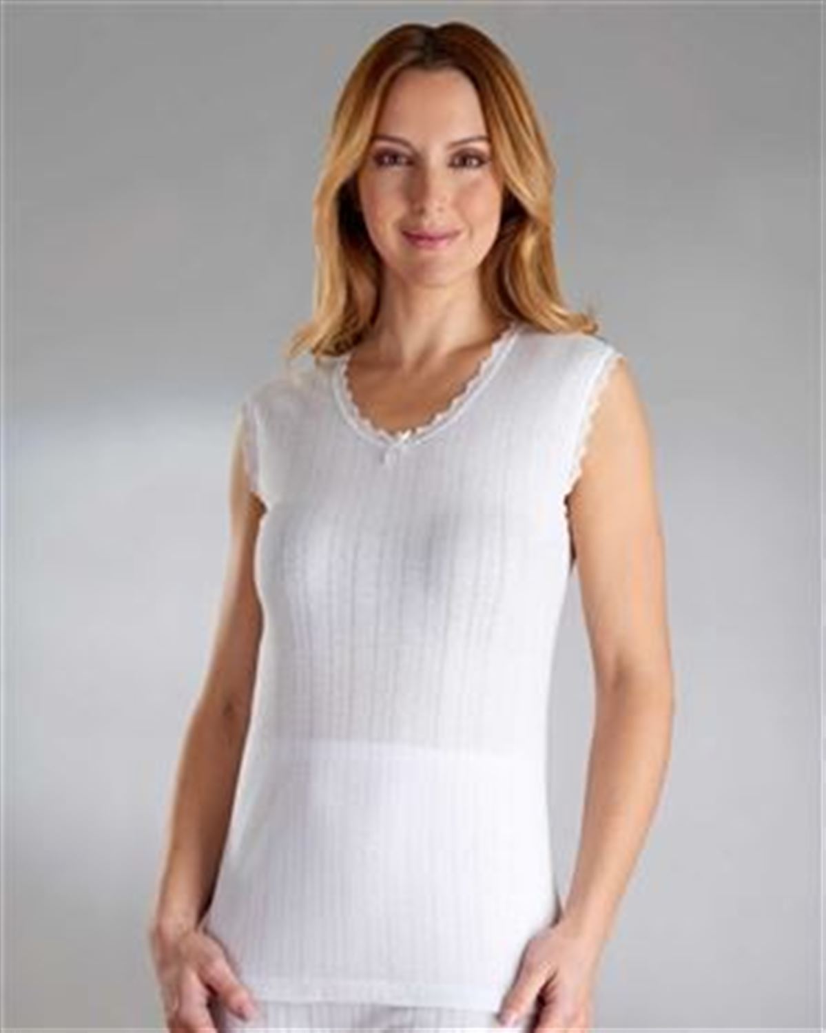 Vedonis Seamless Sleeveless Top - White Cotton - Image 2 - The Classic Boutique