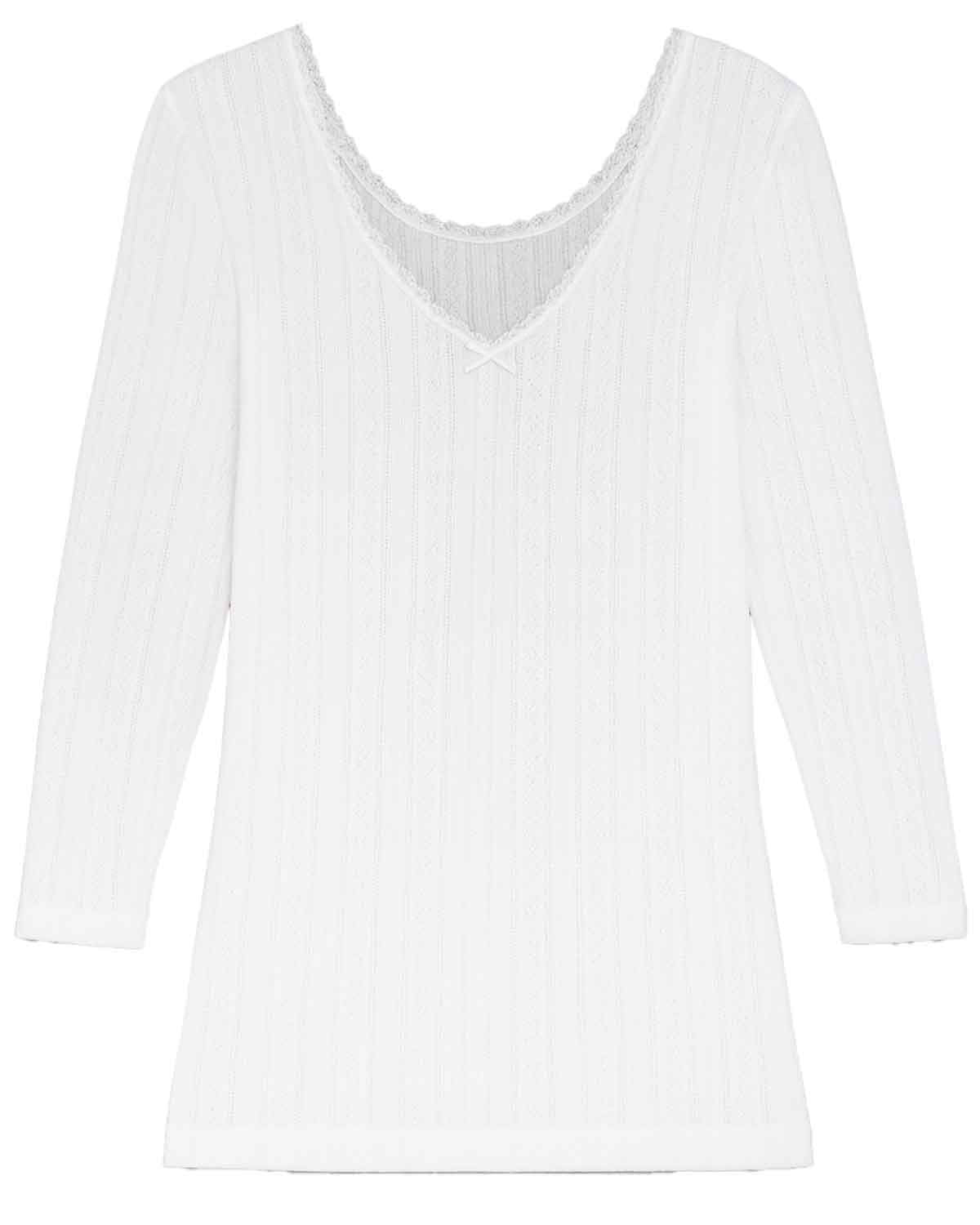 Vedonis Seamless Long Sleeve Top - White Thermal - Image 1 - The Classic Boutique