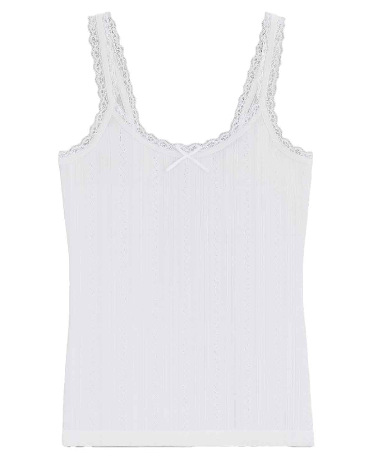 Vedonis Seamless French Neck Cami - White Thermal - Image 1 - The Classic Boutique